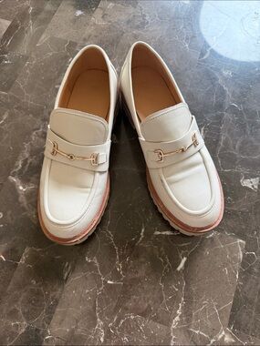 Women’s tan Leather Bit Loafers with Contrast Sole